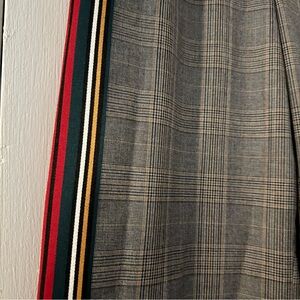 Plaid Side-Strip Skirt in Gray with Multicolor Stripes